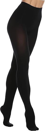 Classic High-Waisted Black Tights｜Women’s Opaque Slimming Pantyhose｜Stretchy One-Size Stockings