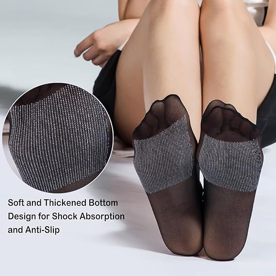 12 Pairs Womens Sheer Ankle Socks Nude Stocking Summer Ultra Thin Cool See Through Silk Socks for Women